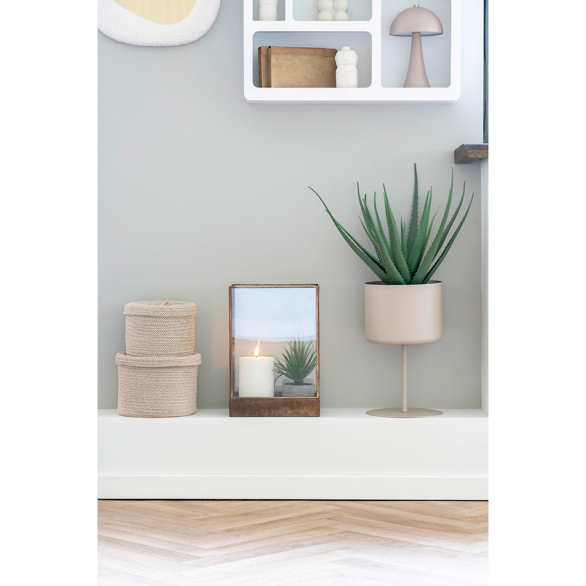 Housenordic Blumentopf Trofa sand Stahl H/D: ca. 36x21,5 cm Trofa - sand (21,50/36,00cm) - Housenordic