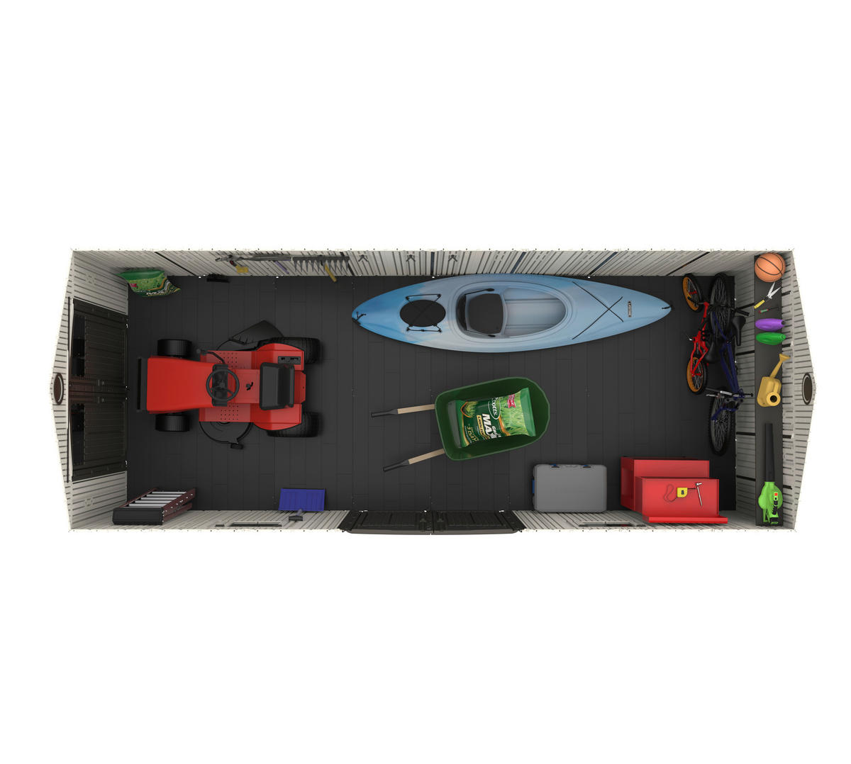 Lifetime Gerätehaus Neptun grau B/H/L: ca. 610x241x243 cm Neptun - grau (243,00/610,00/241,00cm) - Lifetime