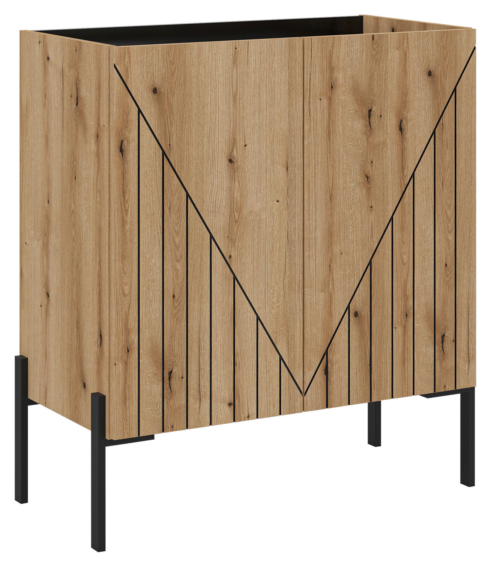 Kommode Neo Evoke Oak Nachbildung schwarz B/H/T: ca. 80x91x40 cm Neo - schwarz (80,00/91,00/40,00cm) - xonox.home