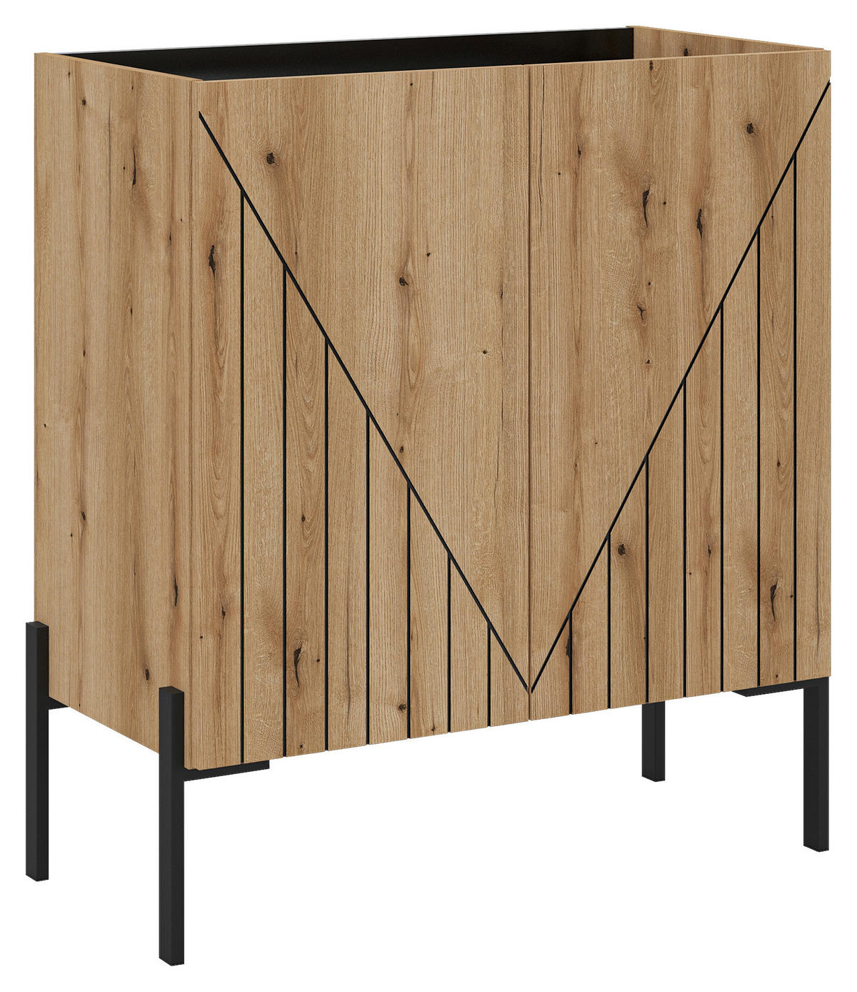 Kommode Neo Evoke Oak Nachbildung schwarz B/H/T: ca. 80x91x40 cm Neo - schwarz (80,00/91,00/40,00cm) - xonox.home