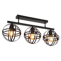 GLOBO Deckenleuchte schwarz Metall B/H/T: ca. 20x32x70 cm E27 3 Brennstellen TAMARA - schwarz (20,00/32,00/70,00cm) - GLOBO