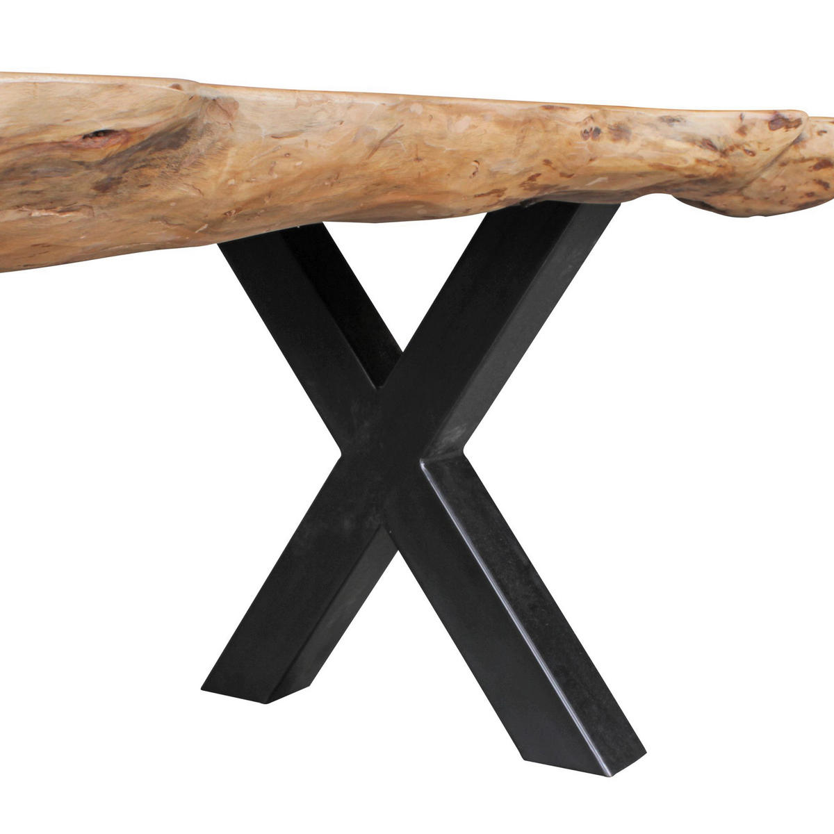 Esstisch natur schwarz Lack matt B/H/T: ca. 200x77x100 cm Esszimmertisch - natur/schwarz (200,00/77,00/100,00cm) - Wohnling
