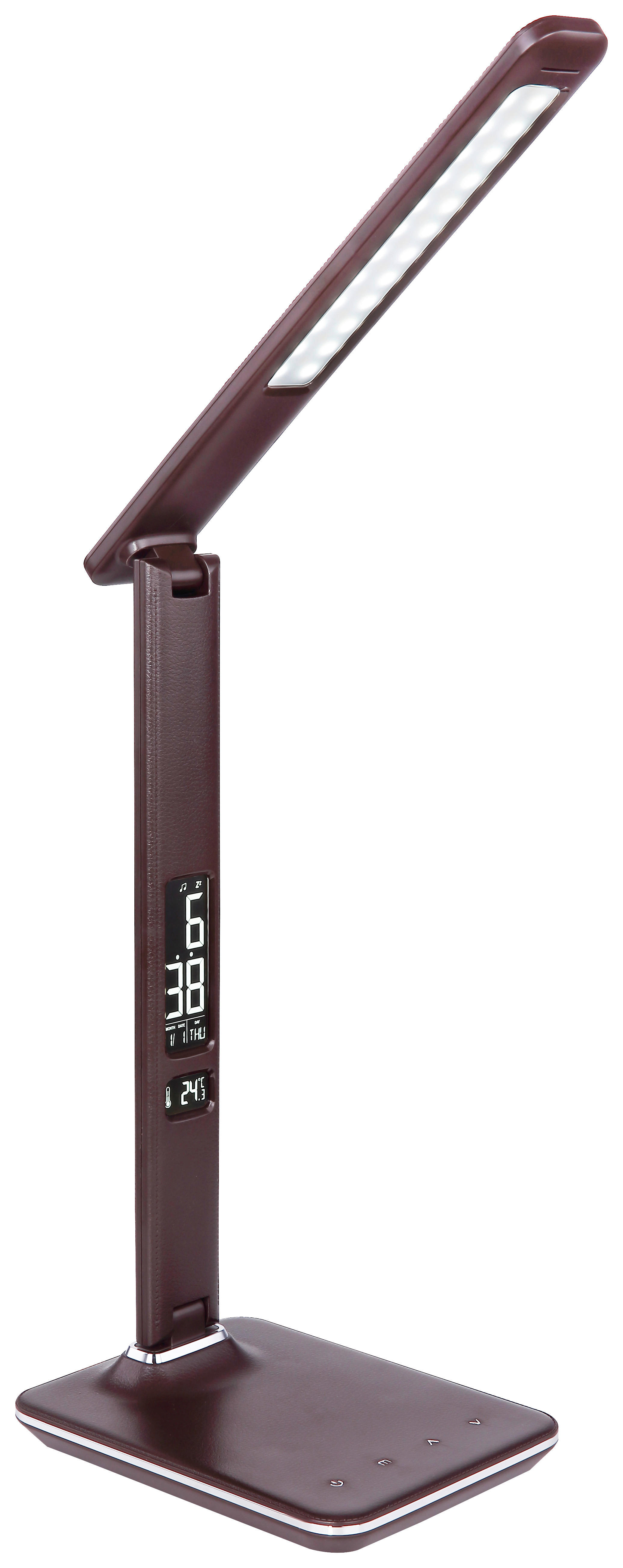 GLOBO LED-Tischleuchte Chrom dunkelbraun Kunststoff B/H/T: ca. 14x59x59,5 cm TANNA - dunkelbraun/Chrom (14,00/59,00/59,50cm) - GLOBO