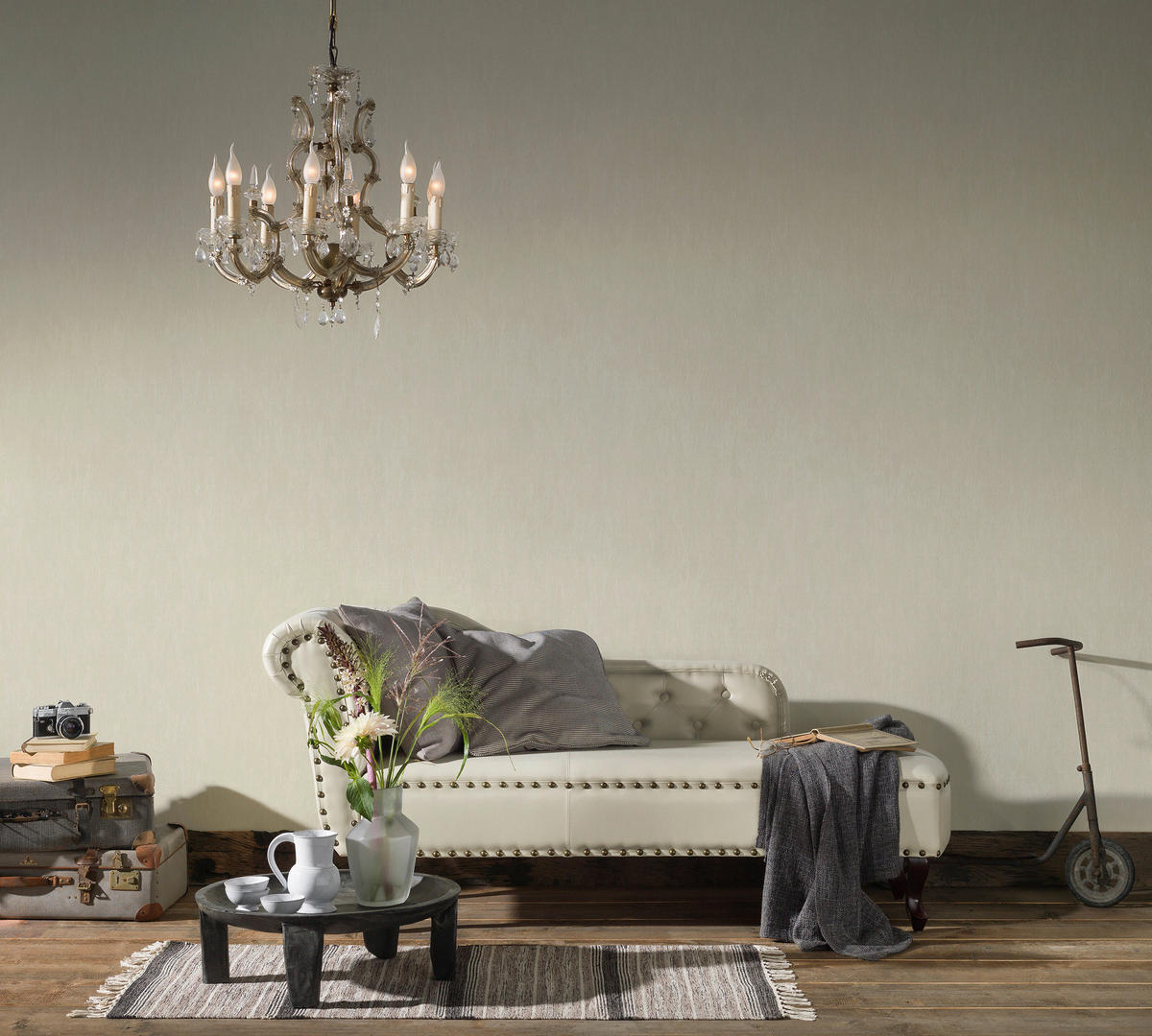 A.S.Creation Vliestapete Romantico Uni creme B/L: ca. 53x1005 cm Romantico - creme (53,00/1005,00cm) - A.S.Creation