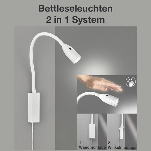 Fischer & Honsel LED-Wandspot 30169 weiß Metall B/H/T: ca. 4x61x4 cm 1 Brennstellen Sten - weiß (4,00/61,00/4,00cm) - Fischer & Honsel