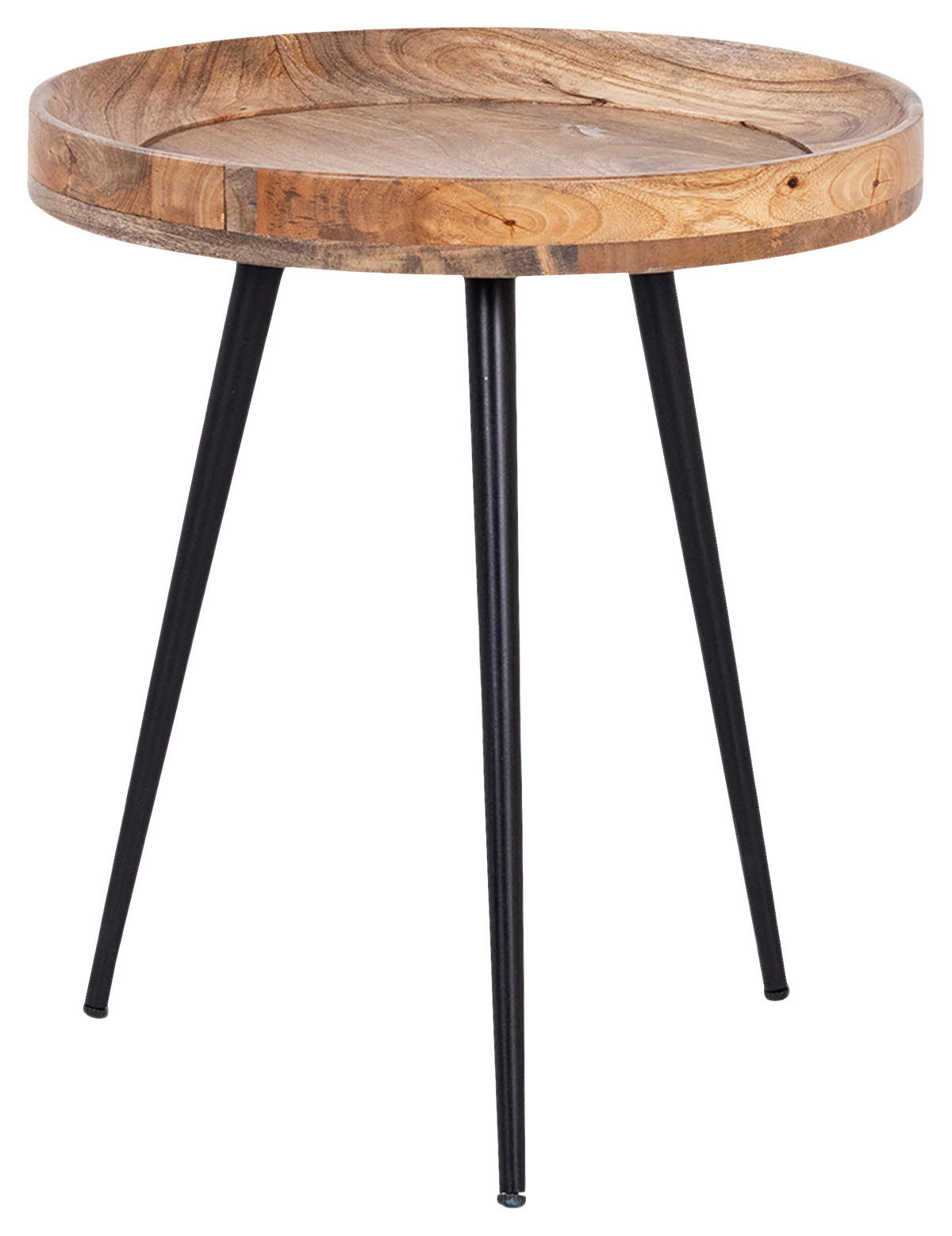 Beistelltisch AVA natur schwarz pulverbeschichtet Echtholz Metall B/H/T: ca. 45x50x45 cm AVA - natur/schwarz (45,00/50,00/45,00cm) - byLIVING