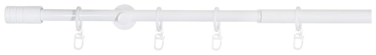 Gardinenstange weiß Aluminium ausziehbar von ca. 160 bis 280 cm 1.0 Läufe Gardinenstange_Rillcube - weiß
