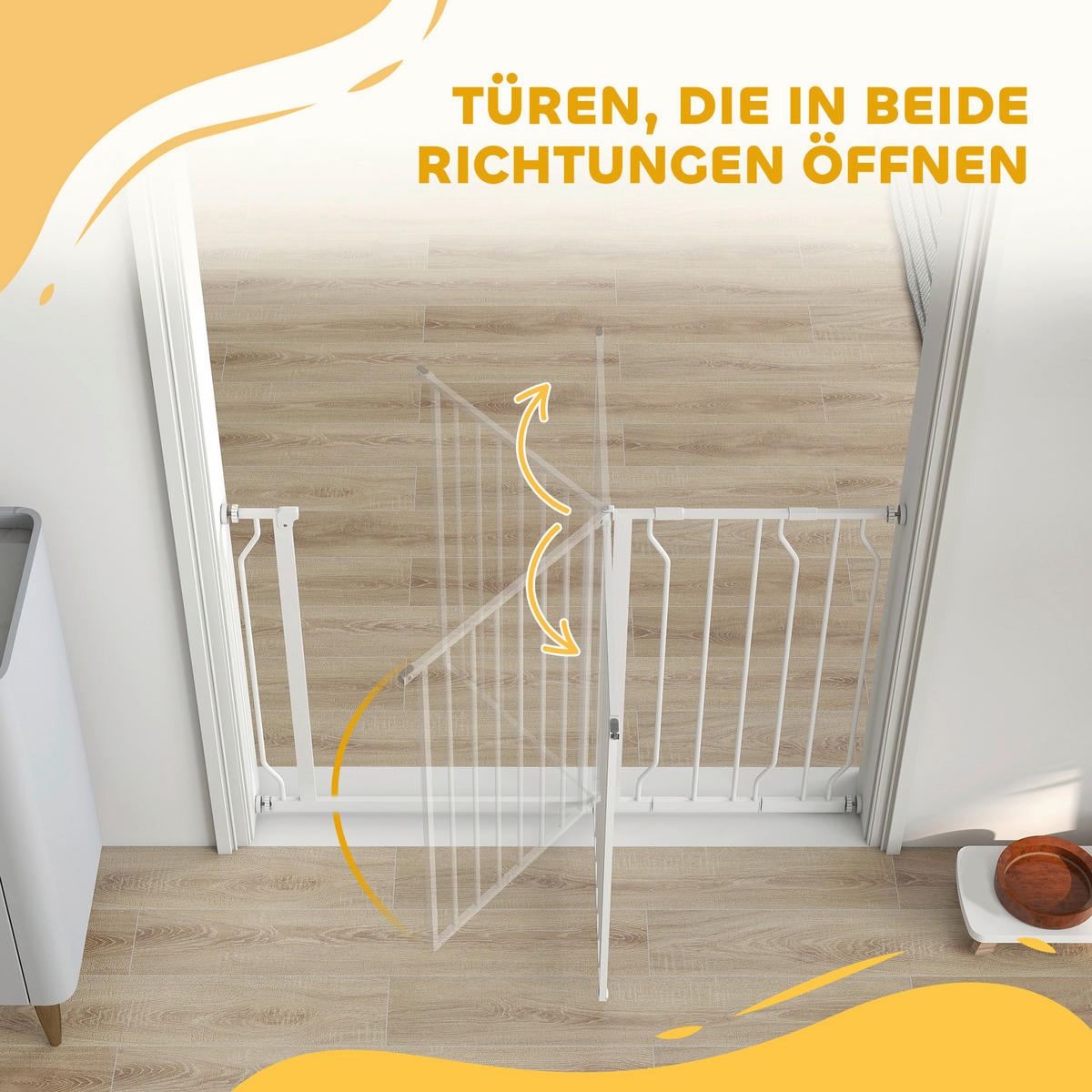 PawHut Schutzgitter weiß Kunststoff B/H/L: ca. 3x76x115 cm Schutzgitter - weiß (115,00/3,00/76,00cm) - PawHut