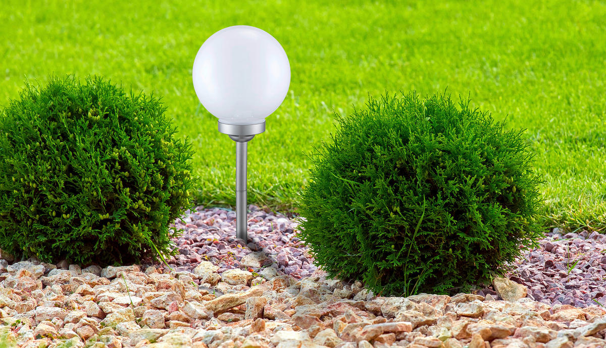 LED-Solarleuchte silber Kunststoff H/D: ca. 70x30 cm SOLAR - silber (30,00/70,00cm) - GLOBO