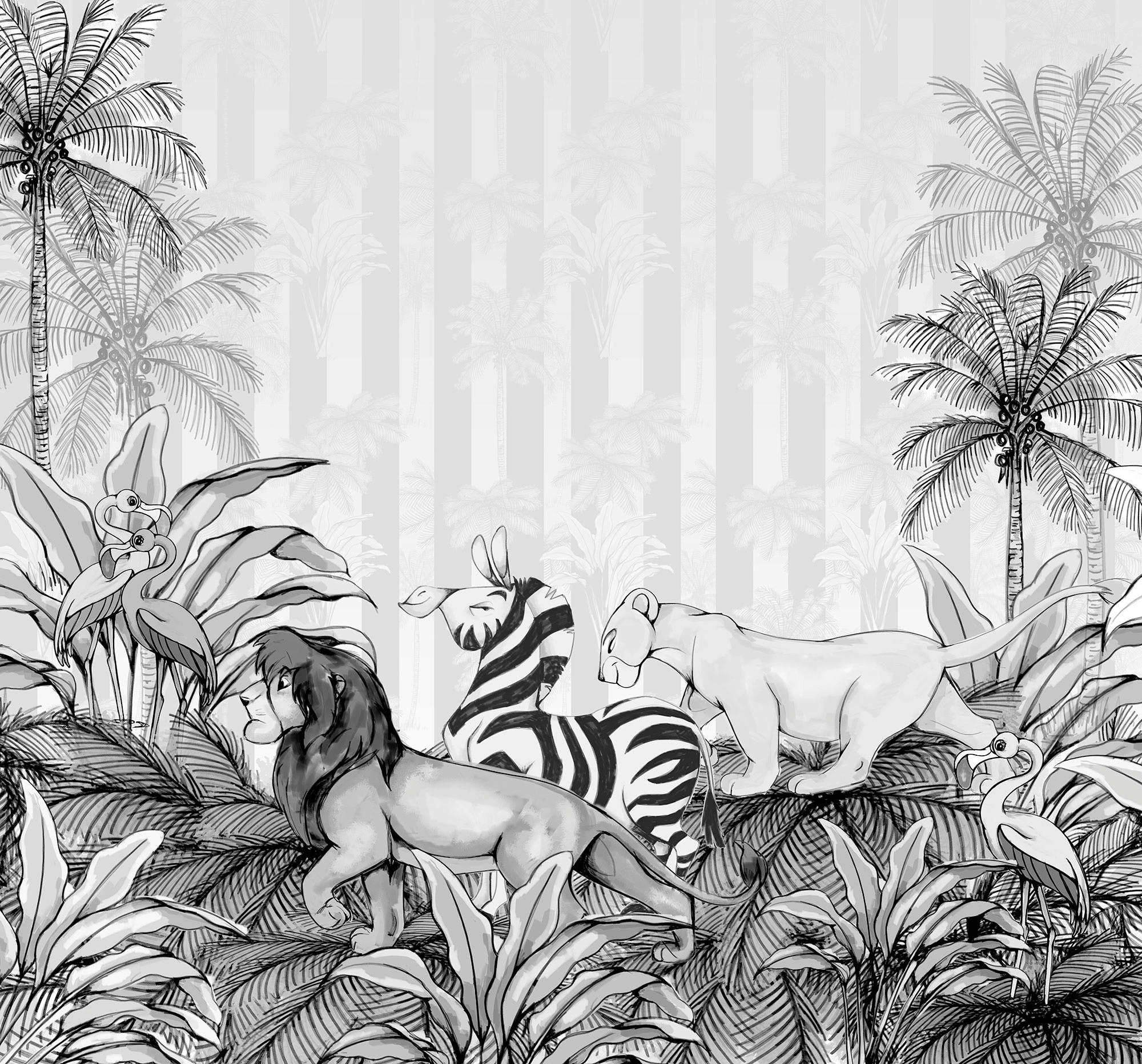 Komar Fototapete Lion King Monochrome DX6-009 B/H: ca. 300x280 cm Lion King Monochrome DX6-009 - (300,00/280,00cm) - Komar