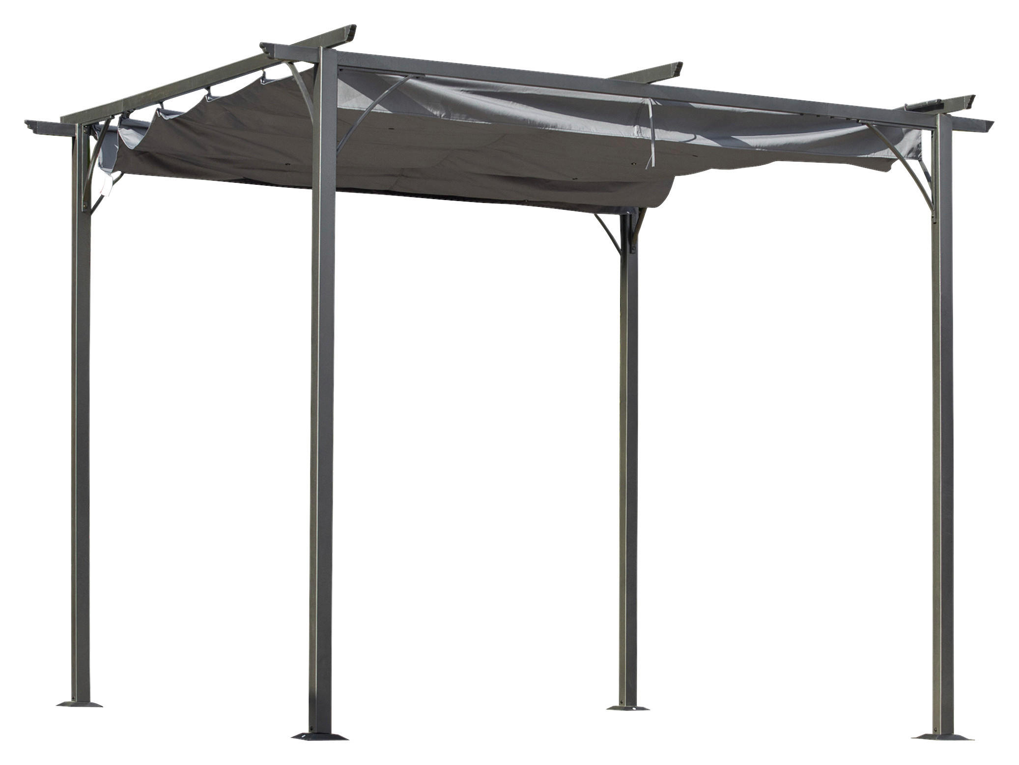 Outsunny Pergola schwarz Metall B/H: ca. 300x230 cm Pergola - schwarz/grau (300,00/230,00cm) - Outsunny