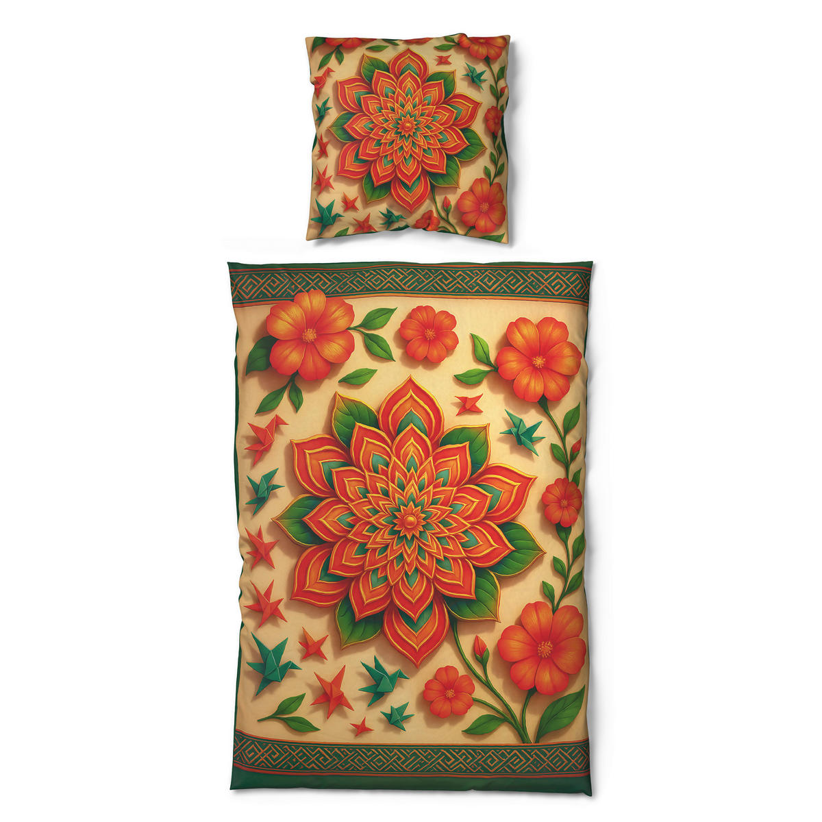 Microfaser Bettwäsche Bettwäsche_Microfaser Mandal135x200 - orange (135,00/200,00cm)