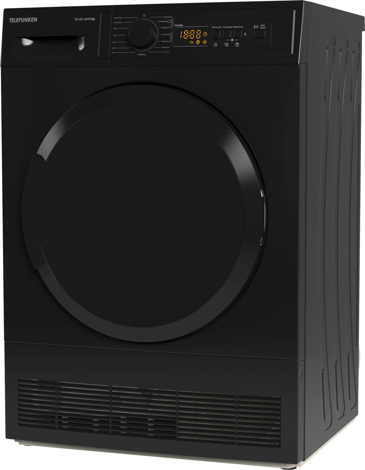 TELEFUNKEN Kondenstrockner TF-KT-097T0B schwarz B/H/T: ca. 59,6x84,5x52,3 cm ca. 7 kg Kondenstrockner TF-KT-097T0B - schwarz (59,60/84,50/52,30cm) - TELEFUNKEN