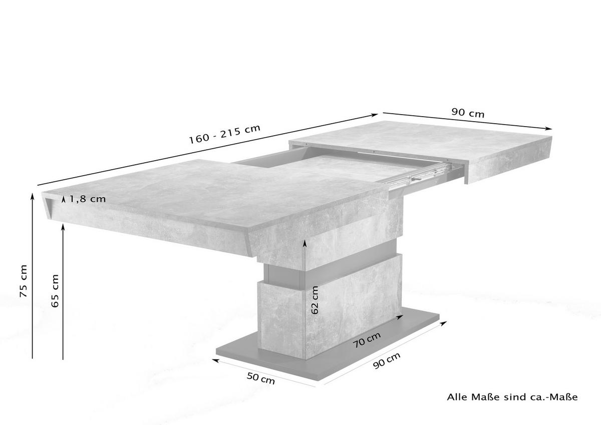 Tisch MATTHEW Eiche Old Wood Nachbildung anthrazit B/H/T: ca. 160x75x90 cm MATTHEW - Eiche/anthrazit (160,00/75,00/90,00cm) - byLIVING