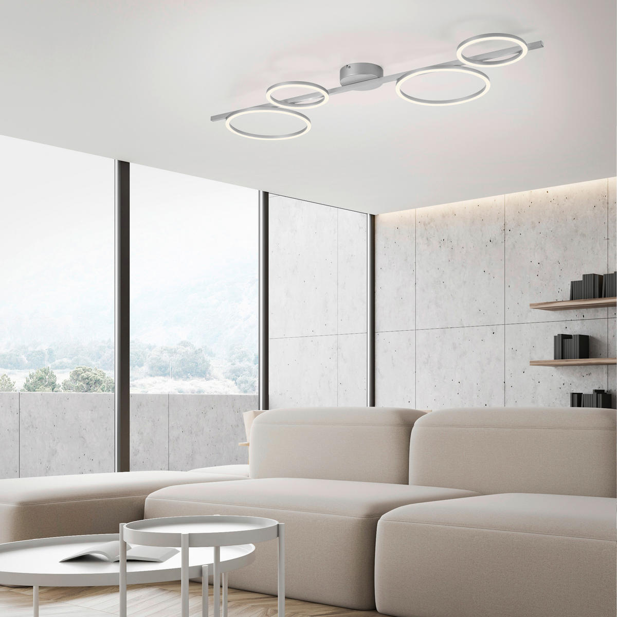 Just Light LED Deckenleuchte silber Metall H/L: ca. 7x120 cm 1 Brennstellen LED_Deckenleuchte_Mini-Ritus - silber (120,00cm) - Just Light