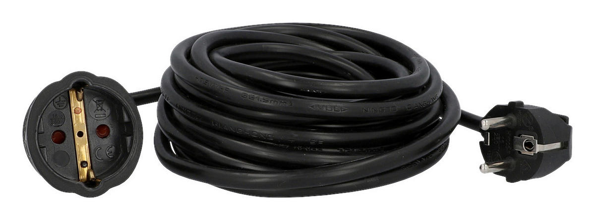 UniTec Schuko-Verlängerung schwarz L: ca. 500 cm Schuko-Verlängerung 5m/s - schwarz (500,00cm) - UniTec