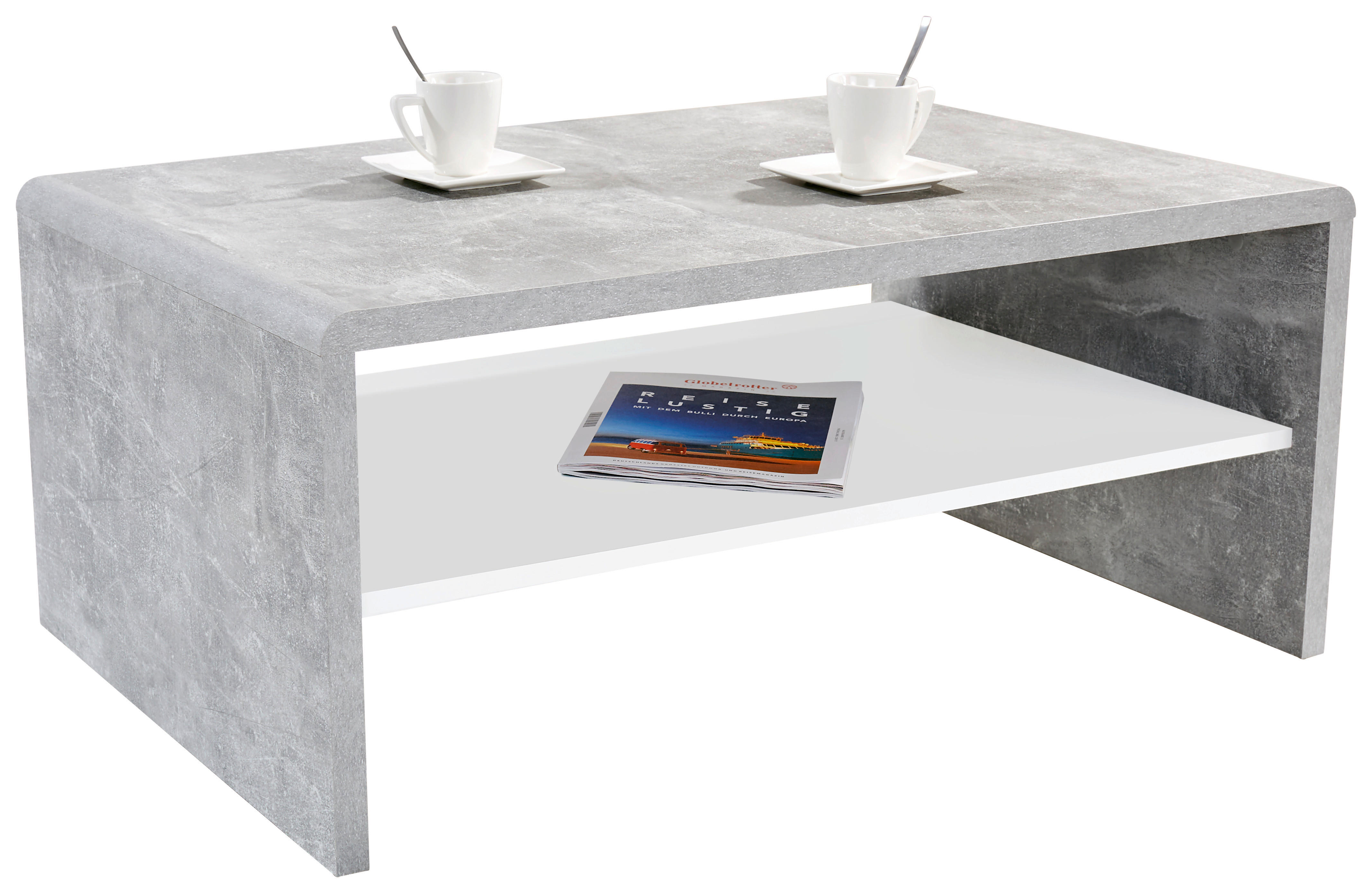 Couchtisch Cala Luna C4T02 Beton Alpinweiß B/H/T: ca. 100x40x59 cm Cala Luna C4T02 - Beton/Alpinweiß (100,00/40,00/59,00cm)
