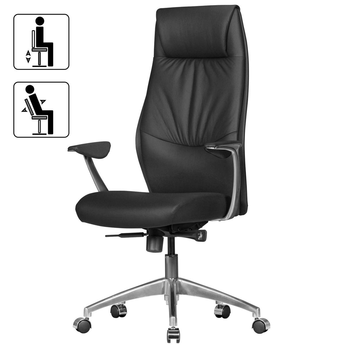 Drehstuhl schwarz Bürostuhl - schwarz (67,00/125,00/58,00cm) - Amstyle