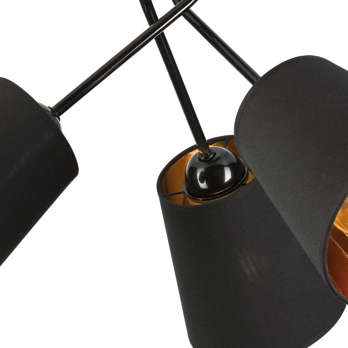 Lamkur Deckenleuchte schwarz Stahl B/H/L: ca. 55x45x55 cm E27 3 Brennstellen IRMA - schwarz (55,00/55,00/45,00cm) - Lamkur