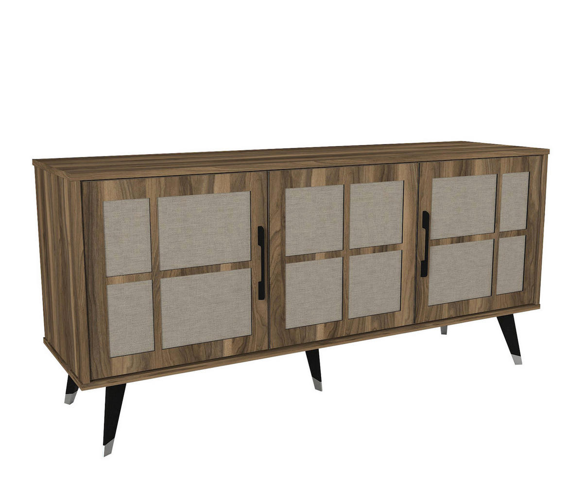Sideboard Logan walnuss Nachbildung grau B/H/T: ca. 160x76x45 cm Logan - walnuss/grau (160,00/76,00/45,00cm) - moebel17