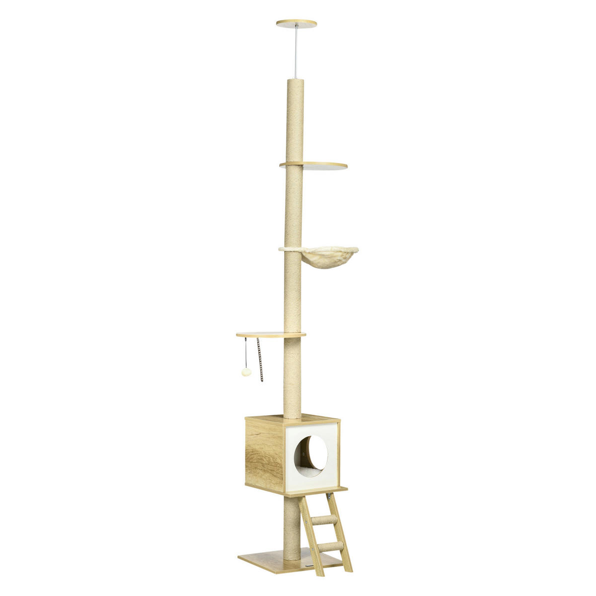 PawHut Kratzbaum braun Spanplatte B/H/L: ca. 40x40x260 cm Kratzbaum - braun (260,00/40,00/40,00cm) - PawHut