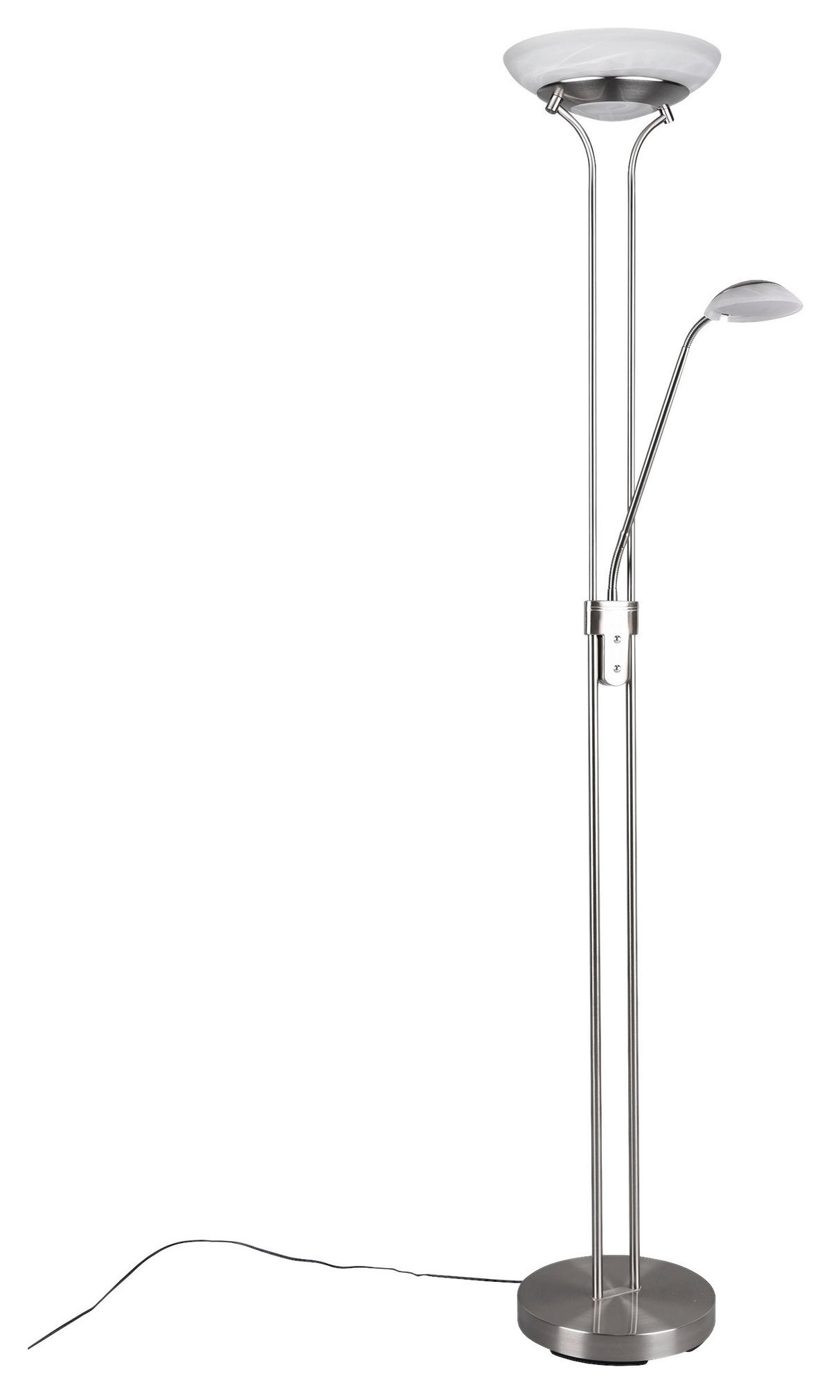 Reality Stehleuchte ORSON R40073507 nickel matt weiß Metall Glas H/D: ca. 180x32 cm Orson - weiß/nickel matt (32,00/180,00cm) - Reality