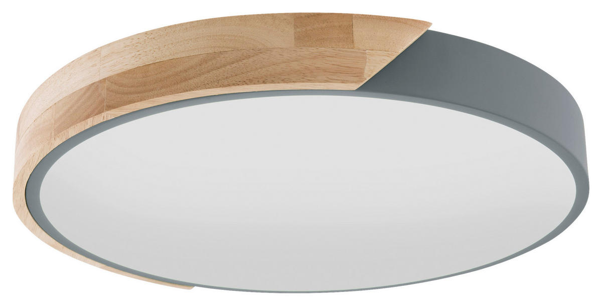 Näve Leuchten Deckenleuchte 1360316 grau Holz Acryl Metall B/H/T: ca. 31x5x31 cm null 1 Brennstellen Borneo - grau (31,00/5,00/31,00cm) - Näve Leuchten