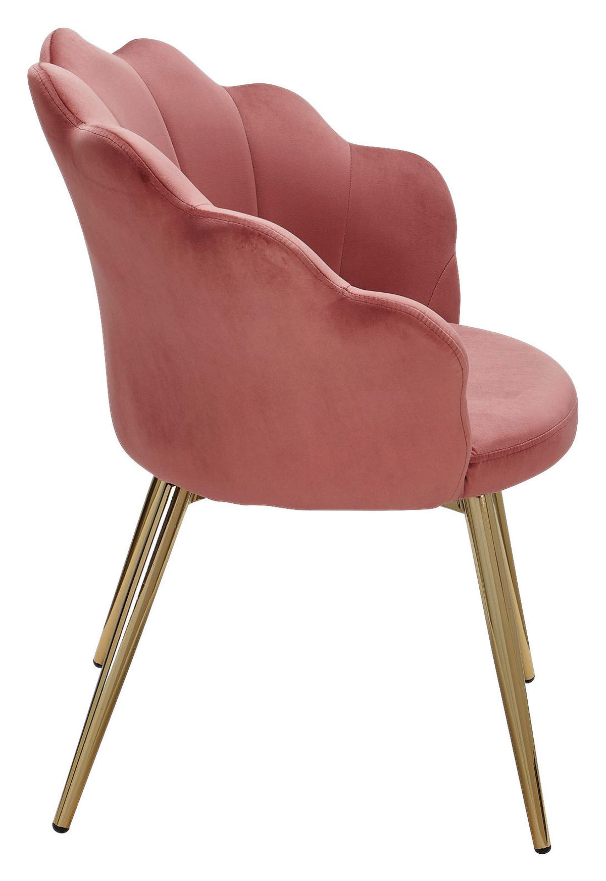Stuhl rosa gold Stoff Eisen B/H/T: ca. 47,5x80x53 cm Esszimmerstuhl - gold/rosa (47,50/80,00/53,00cm) - Wohnling