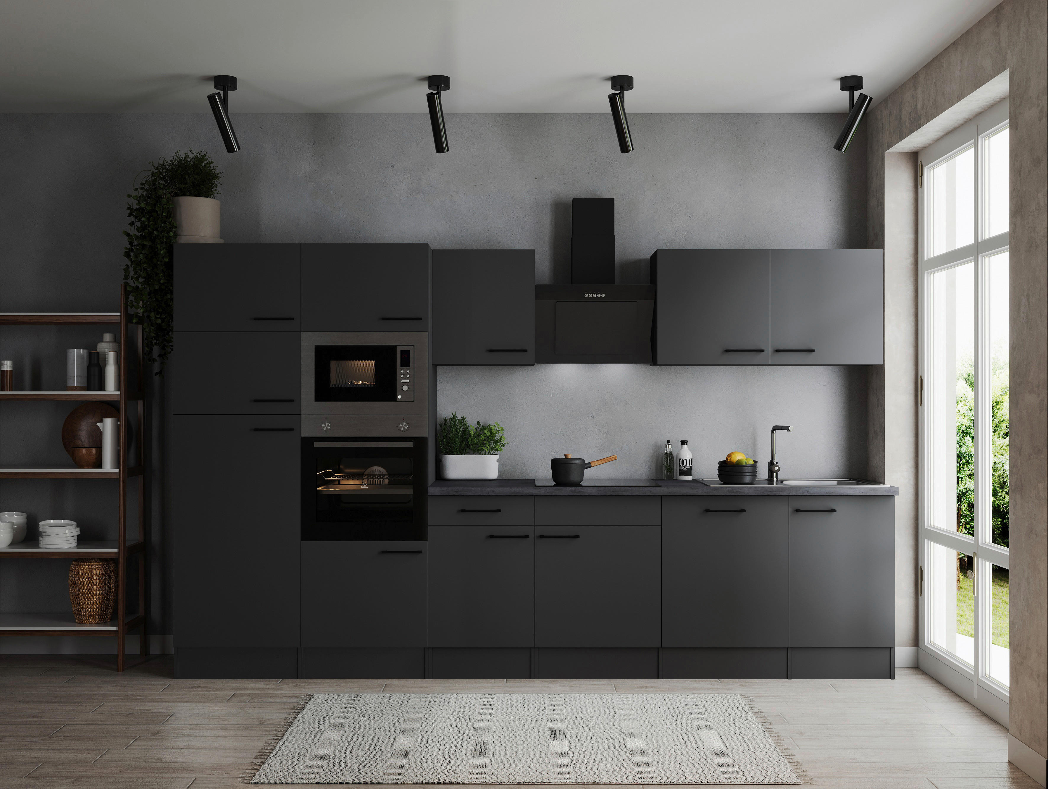 Küchenblock Oliver B/H/T: ca. 340x205x60 cm Oliver - granit/grau (340,00/205,00/60,00cm) - Respekta