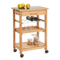 Zeller Küchenrollwagen braun Glas B/H/L: ca. 40x85x58 cm Küchenrollwagen - braun (58,00/40,00/85,00cm) - Zeller
