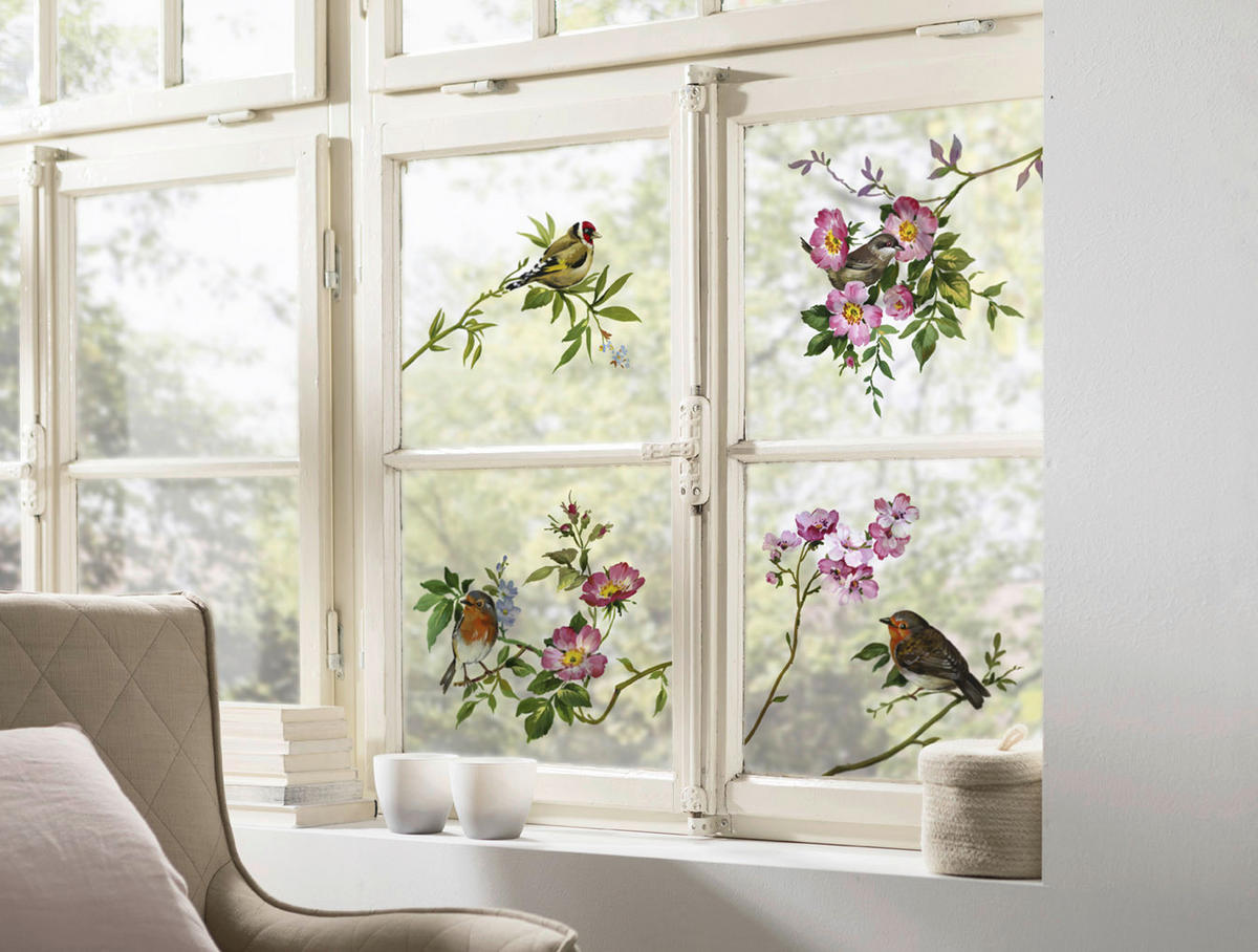 Komar Fenstersticker Spring Fever Vögel Spring Fever B/L: ca. 31x31 cm Spring Fever - (31,00/31,00cm) - Komar