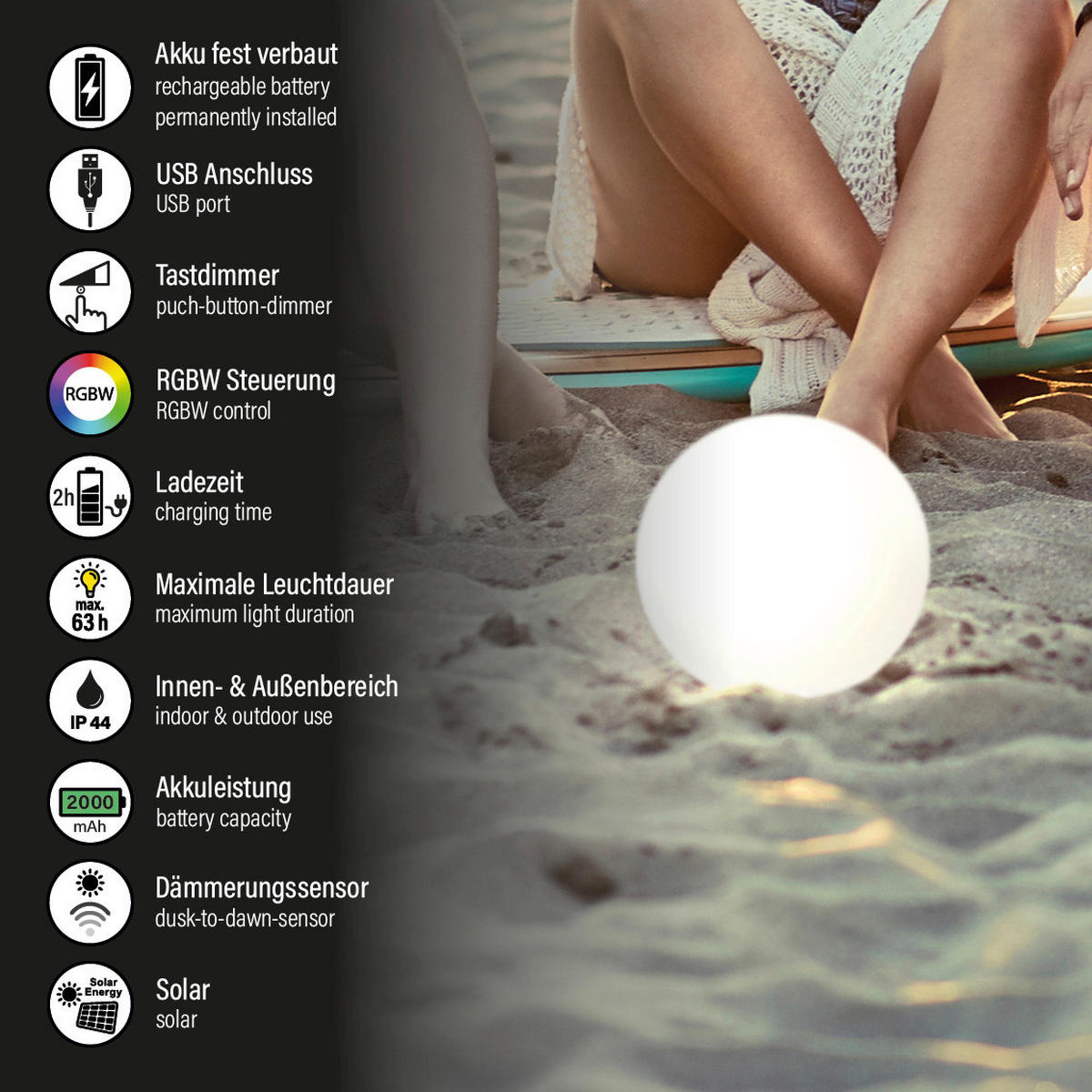 easy! by FHL Tischleuchte 850208 weiß Kunststoff H/D: ca. 16x18 cm 1 Brennstellen Busso - weiß (18,00/16,00cm) - easy! by FHL