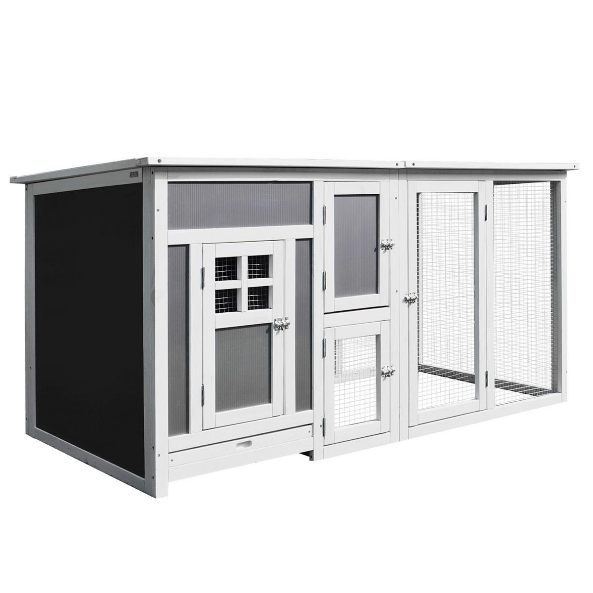 PawHut Stall weiß Polypropylen B/H/L: ca. 75x160x80 cm Hühnerstall - weiß/grau (80,00/75,00/160,00cm) - PawHut