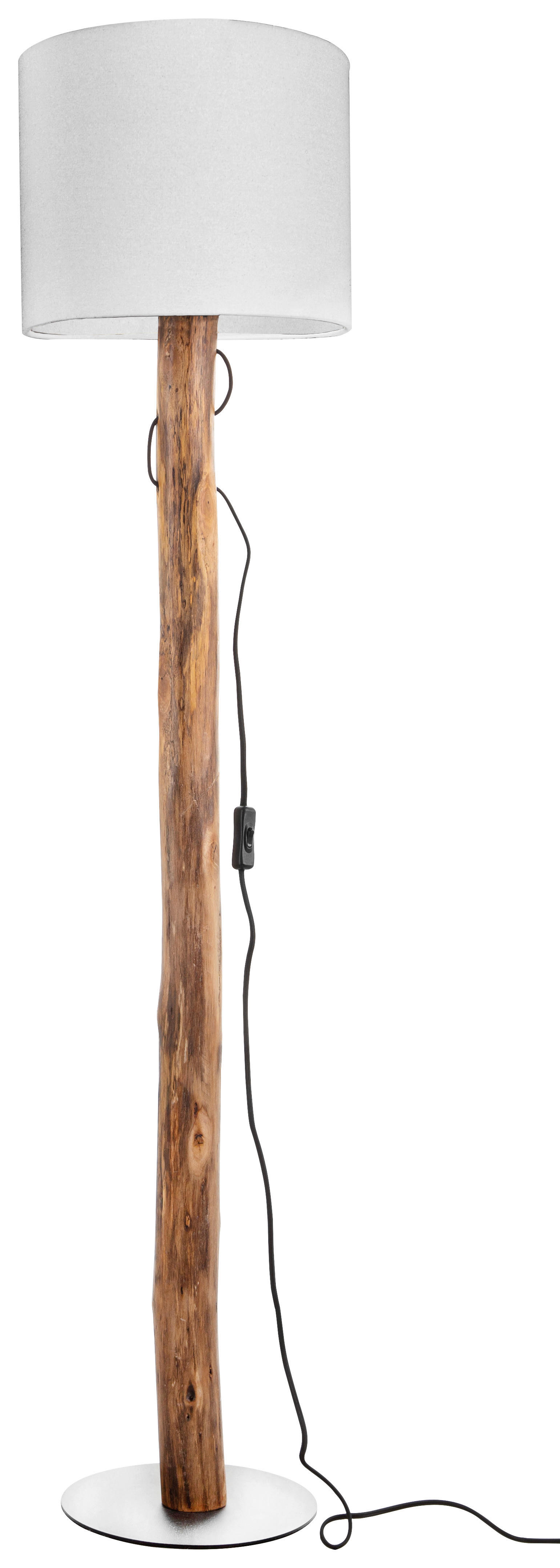 GLOBO Stehleuchte NORIN 40210146X weiß natur Textil Holz MDF H/D: ca. 140x30 cm 1 Brennstellen NORIN - weiß/natur (30,00/140,00cm) - GLOBO