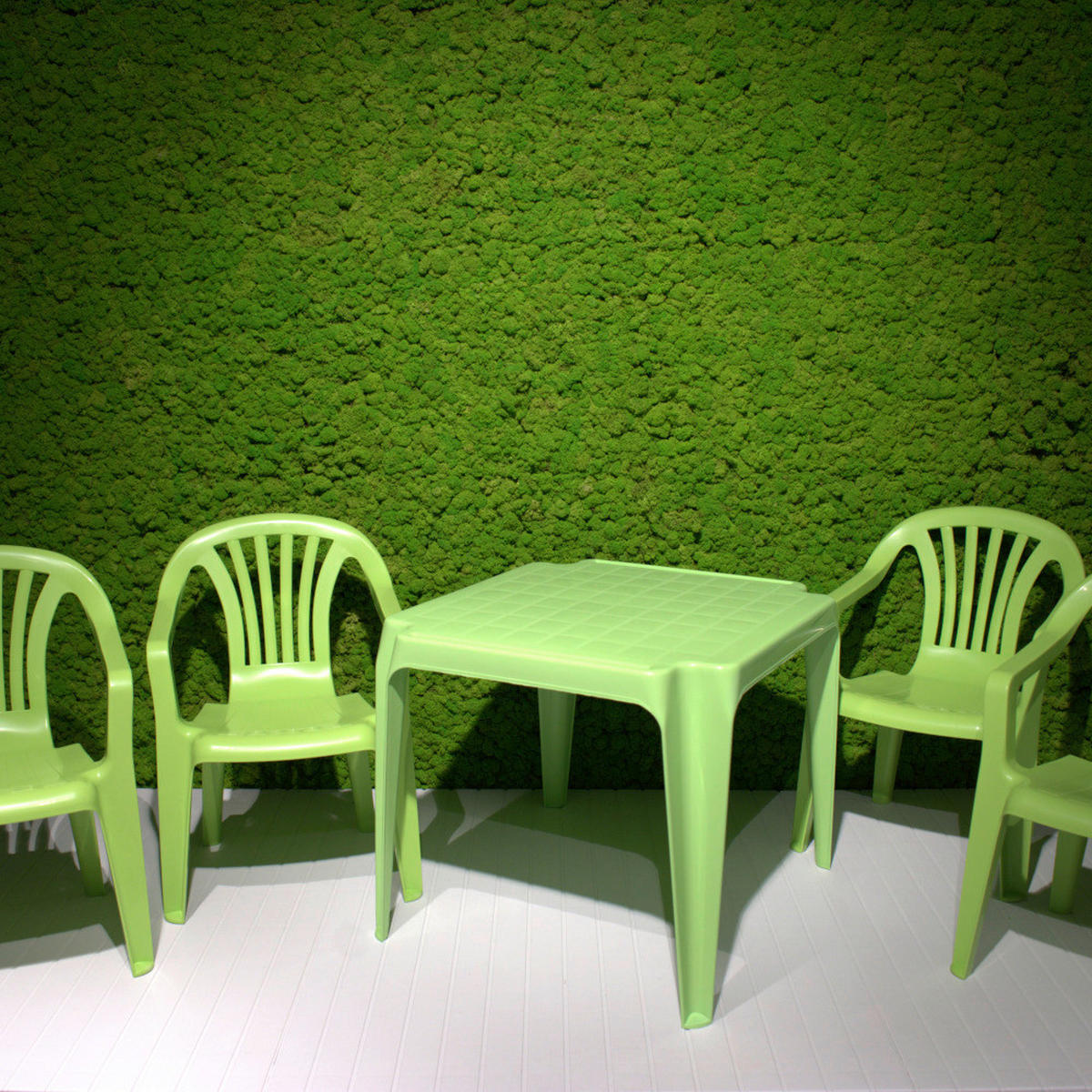 ProGarden Kindermöbel-Set grün Kunststoff B/H/L: ca. 38x53x43 cm Kindermöbel-Set_4xSessel_1xTisch - grün (43,00/38,00/53,00cm) - ProGarden