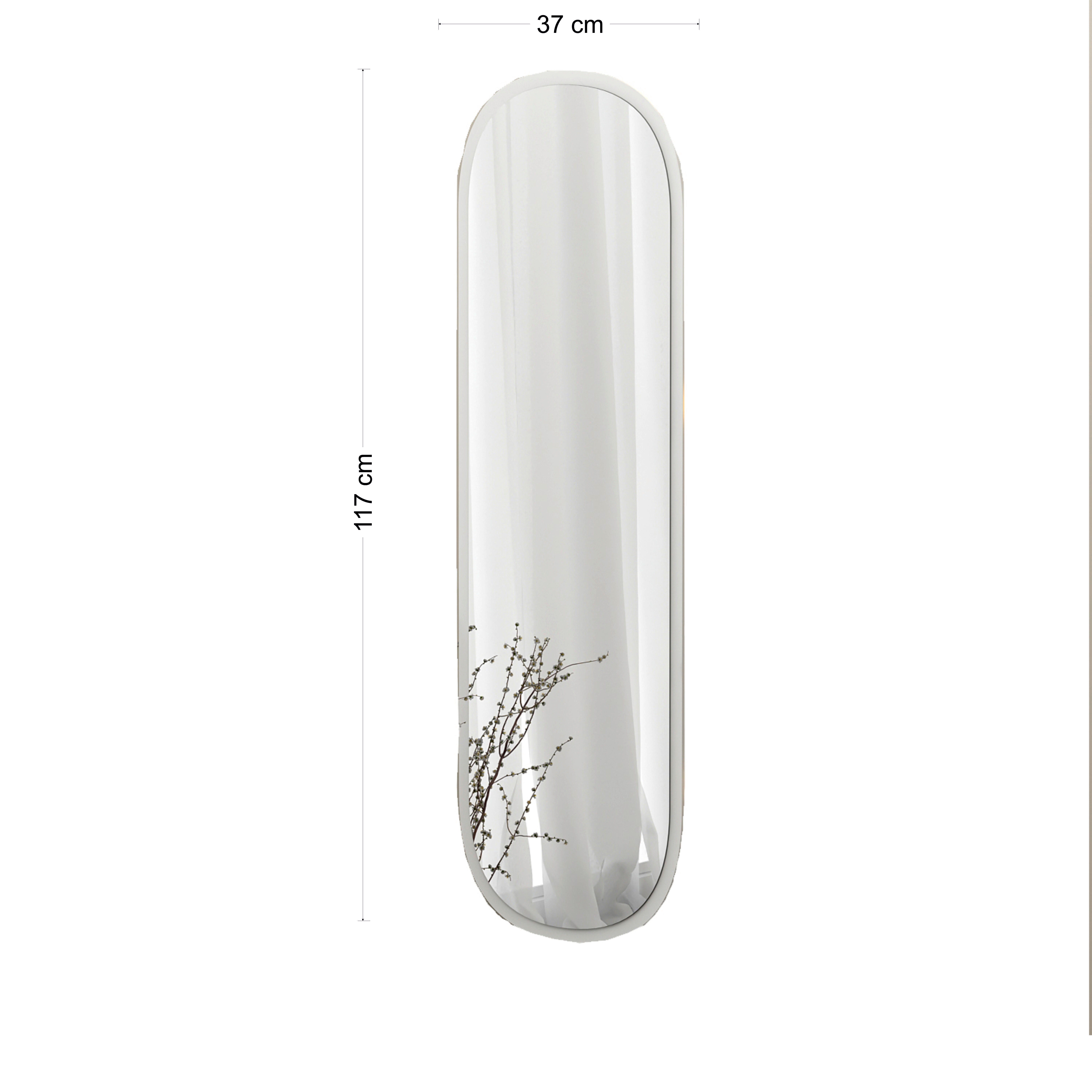 Wandspiegel Magnum weiß Glas B/H/T: ca. 120x40x3,5 cm Magnum - weiß (120,00/40,00/3,50cm) - moebel17