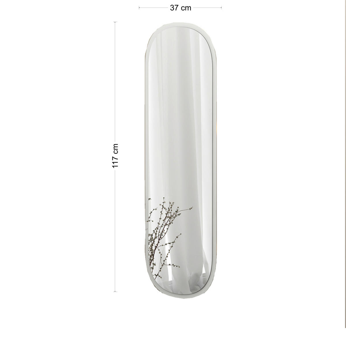 Wandspiegel Magnum weiß Glas B/H/T: ca. 120x40x3,5 cm Magnum - weiß (120,00/40,00/3,50cm) - moebel17