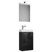 Waschplatz 4tlg-Slito schwarz weiß B/H/T: ca. 41x135x22 cm 4tlg-Slito - weiß/schwarz (41,00/135,00/22,00cm) - VCM Möbel
