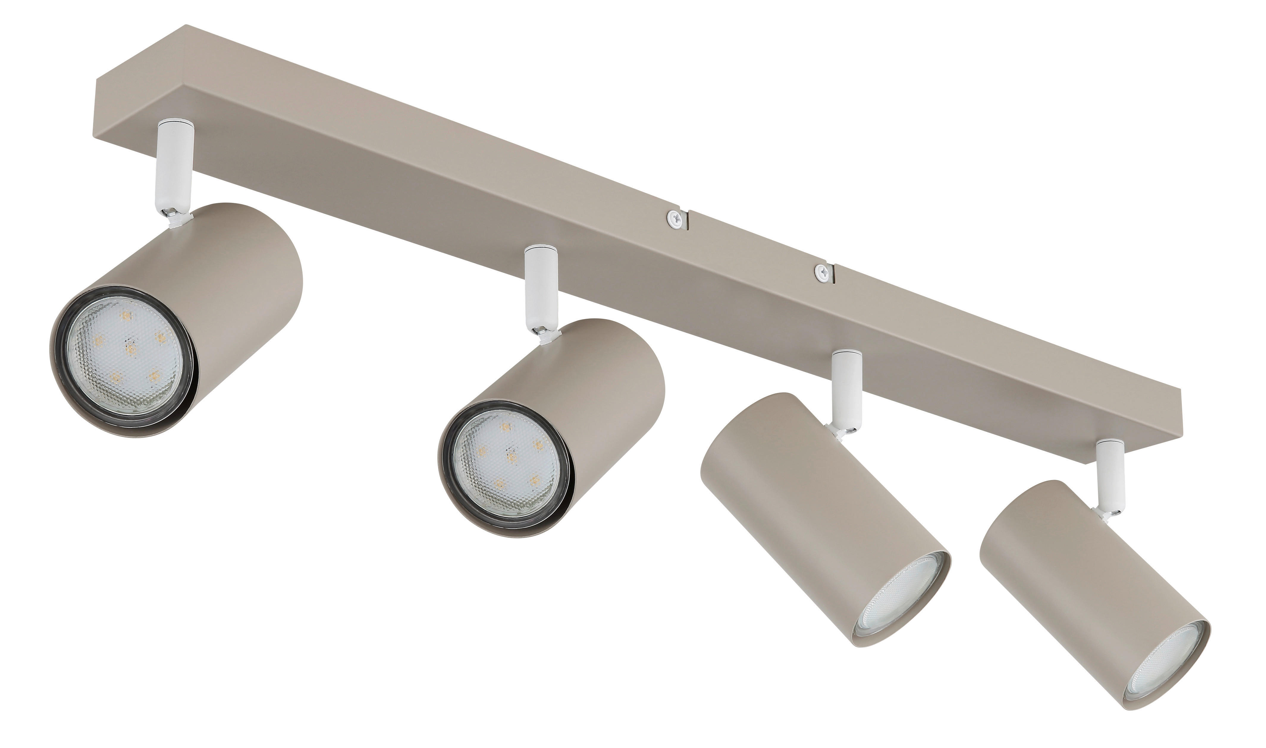 GLOBO Spot sand weiß Metall B/H/L: ca. 56x6x12 cm GU10 4 Brennstellen Spot_Robby_4 - sand/weiß (12,00/56,00/6,00cm) - GLOBO