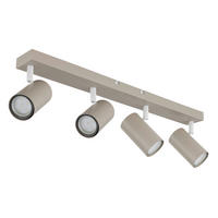 GLOBO Spot sand weiß Metall B/H/L: ca. 56x6x12 cm GU10 4 Brennstellen Spot_Robby_4 - sand/weiß (12,00/56,00/6,00cm) - GLOBO