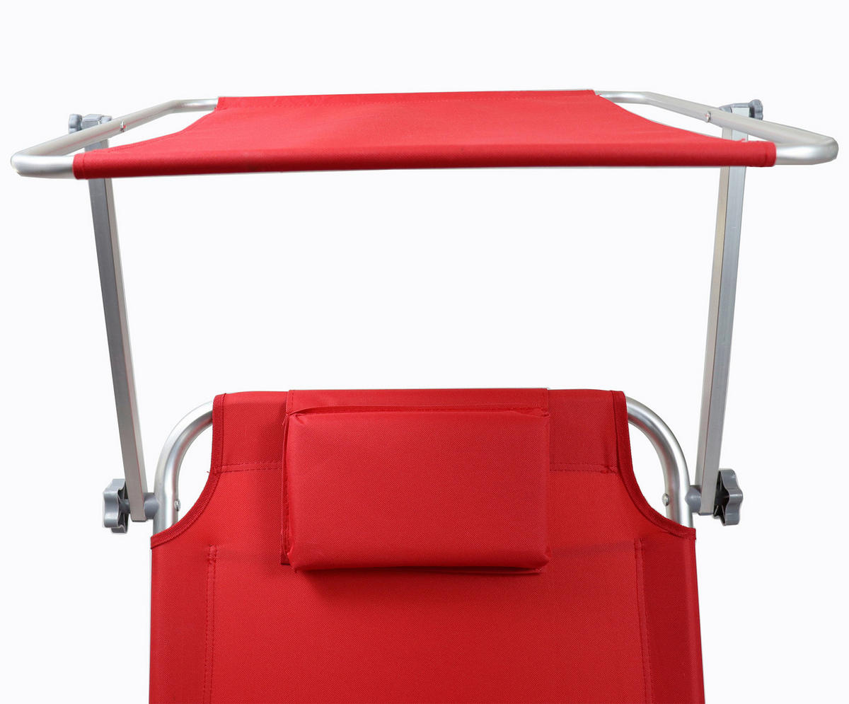 VCM Sonnenliege rot Polyester-Mischgewebe B/H/L: ca. 65x16x165 cm Sonnenliege - rot (165,00/65,00/16,00cm) - VCM
