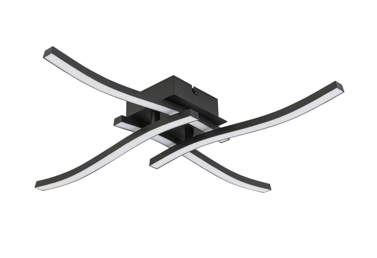 Deckenleuchte schwarz Metall B/H/L: ca. 50x12x50 cm LED-Deckenleuchte_Kim - schwarz (50,00/50,00/12,00cm)