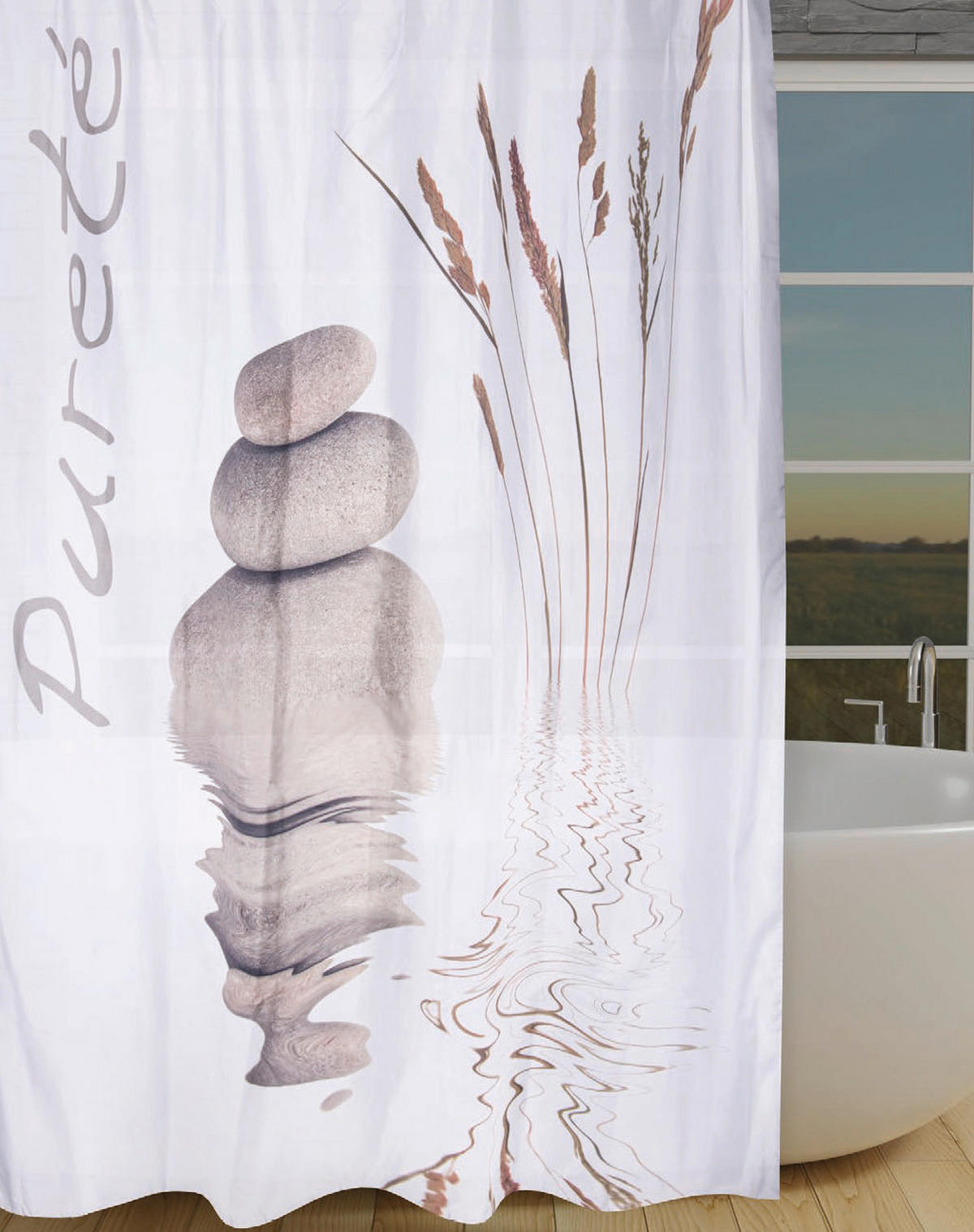 Duschvorhang Polyester B/L: ca. 180x200 cm Duschvorhang_Purete - (180,00/200,00cm) - Acus