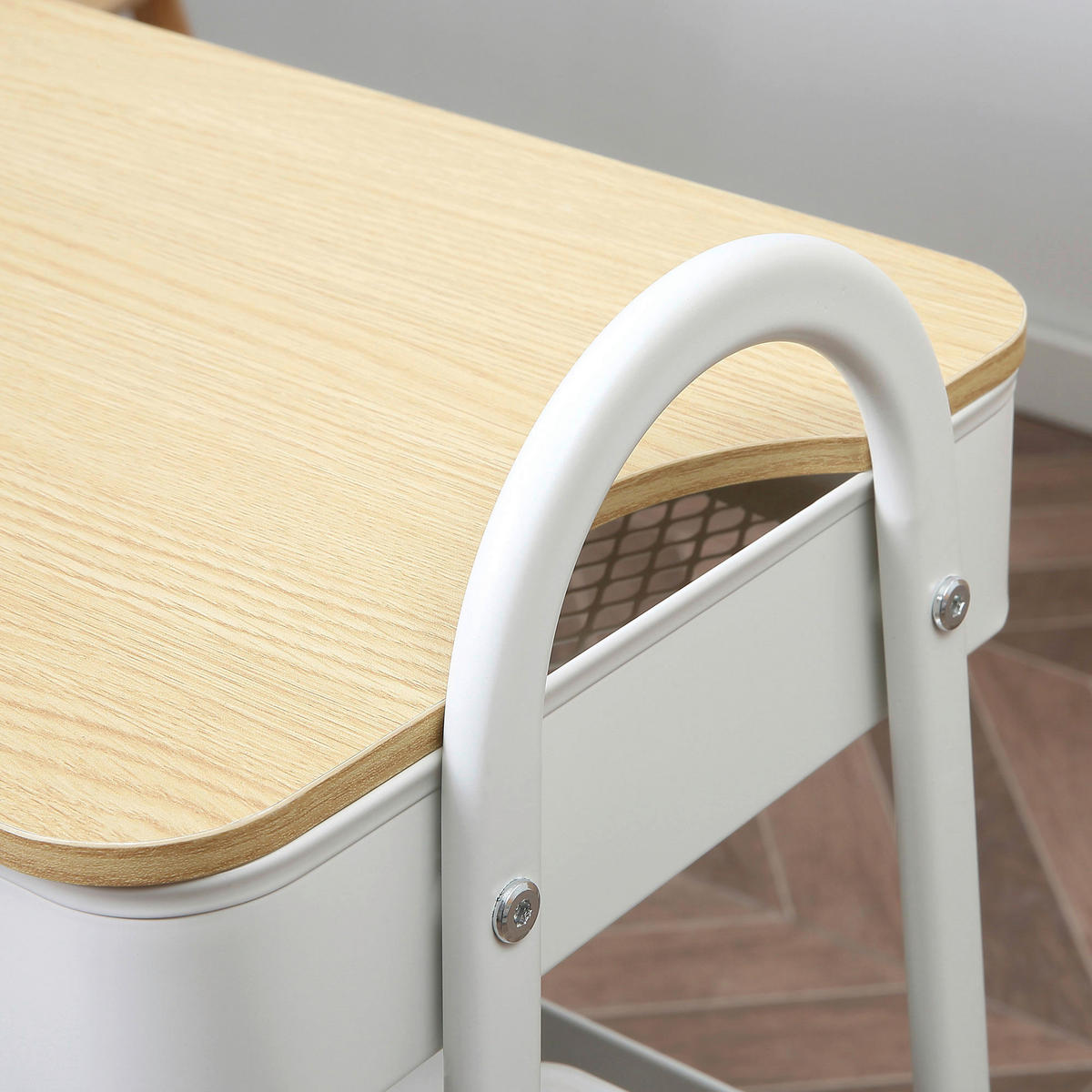 HOMCOM Küchenwagen weiß Edelstahl B/H/L: ca. 31x45x79,4 cm Küchenwagen - weiß (79,40/31,00/45,00cm) - HOMCOM