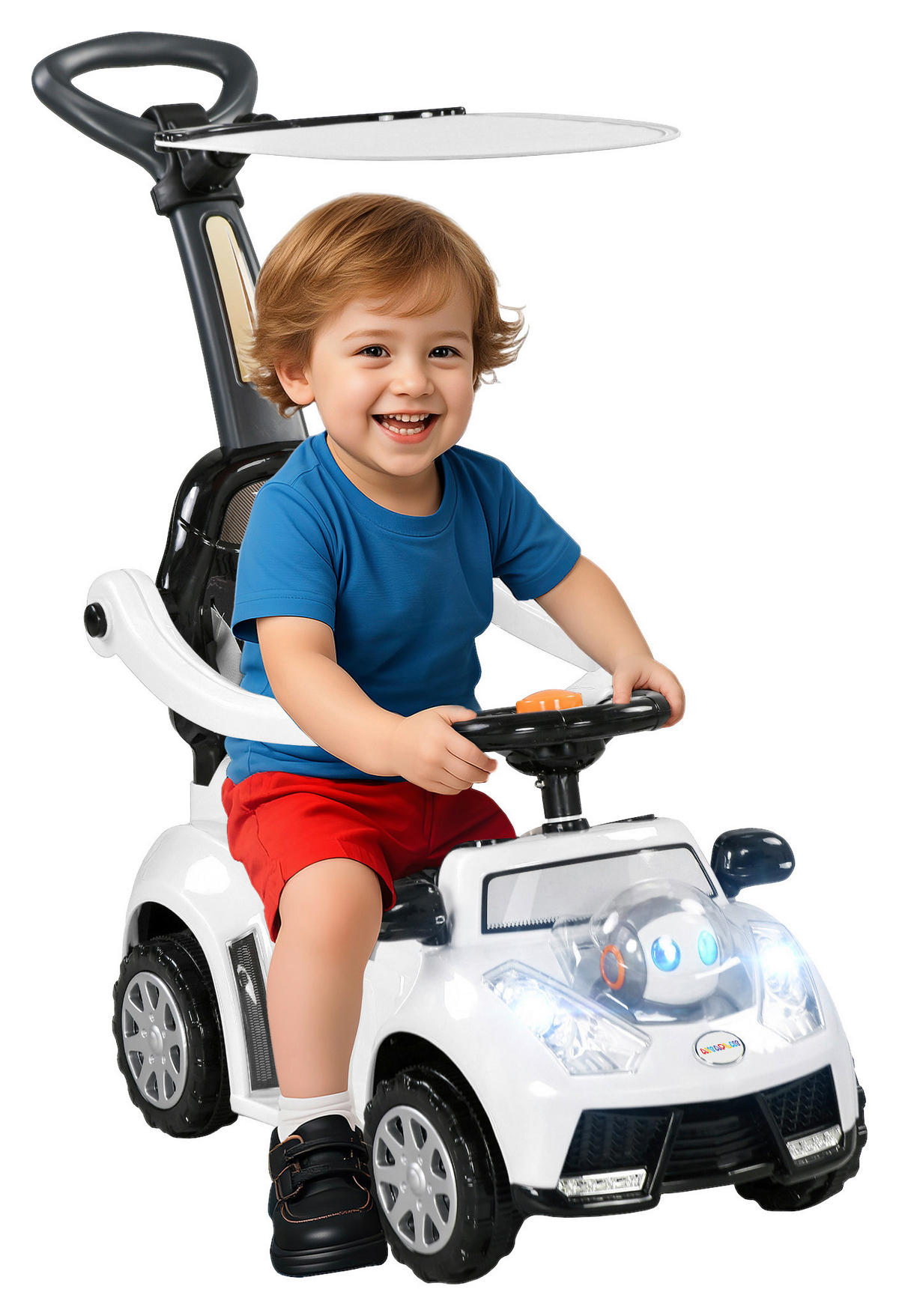 AIYAPLAY Baby-Schiebeauto weiß B/H/L: ca. 39x90x96 cm Baby-Schiebeauto - weiß/schwarz (96,00/39,00/90,00cm) - AIYAPLAY