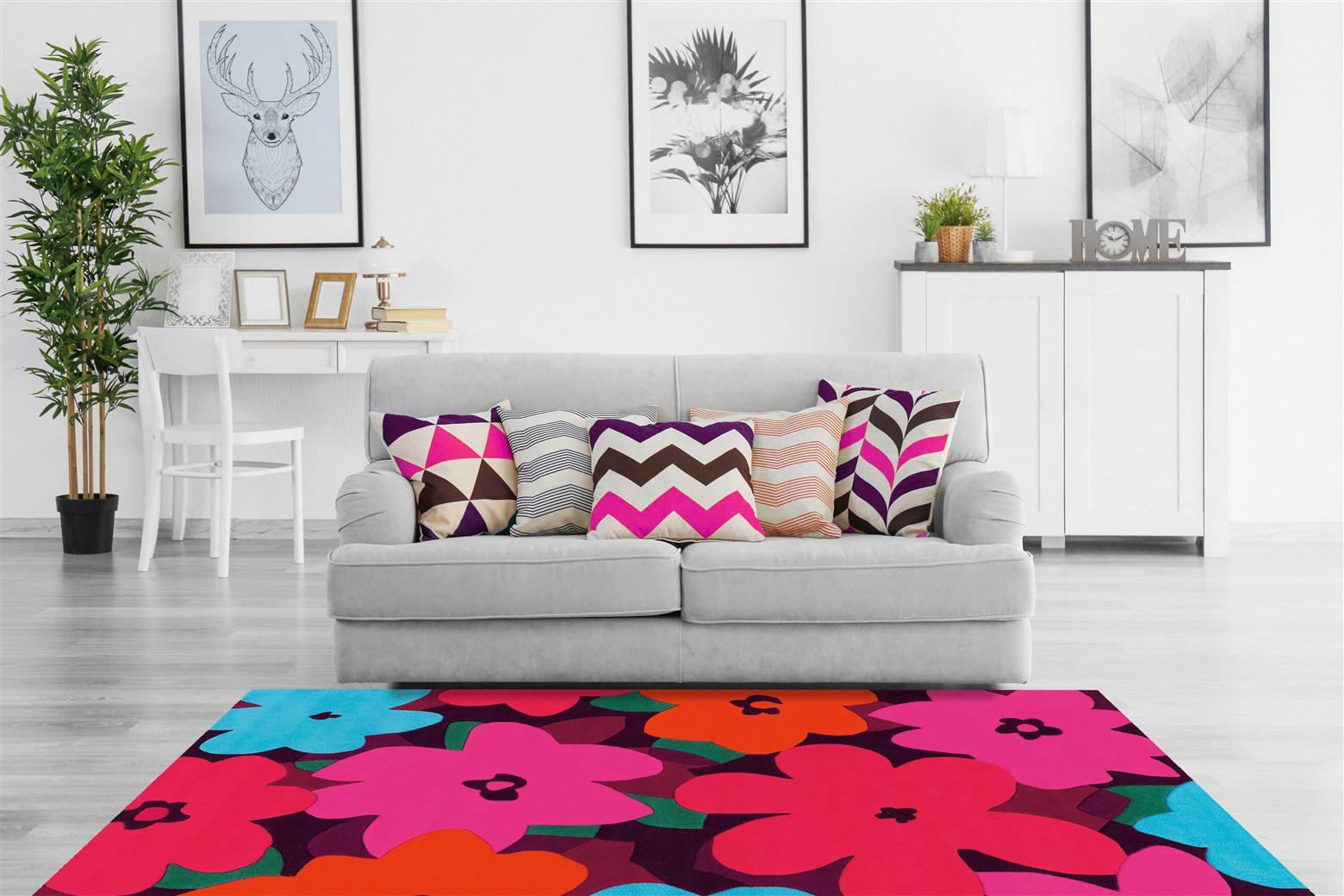 Arte Espina Kurzflorteppich Sam 4135 pink B/L: ca. 140x200 cm Sam 4135 - pink/mehrfarbig (140,00/200,00cm) - Arte Espina