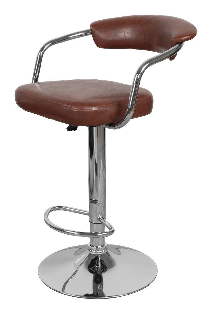 Barhocker Midnight 500 2er kaffee Kunstleder B/H/T: ca. 53x105x52 cm Midnight 500 2er - Chrom/kaffee (53,00/105,00/52,00cm) - 360 Living
