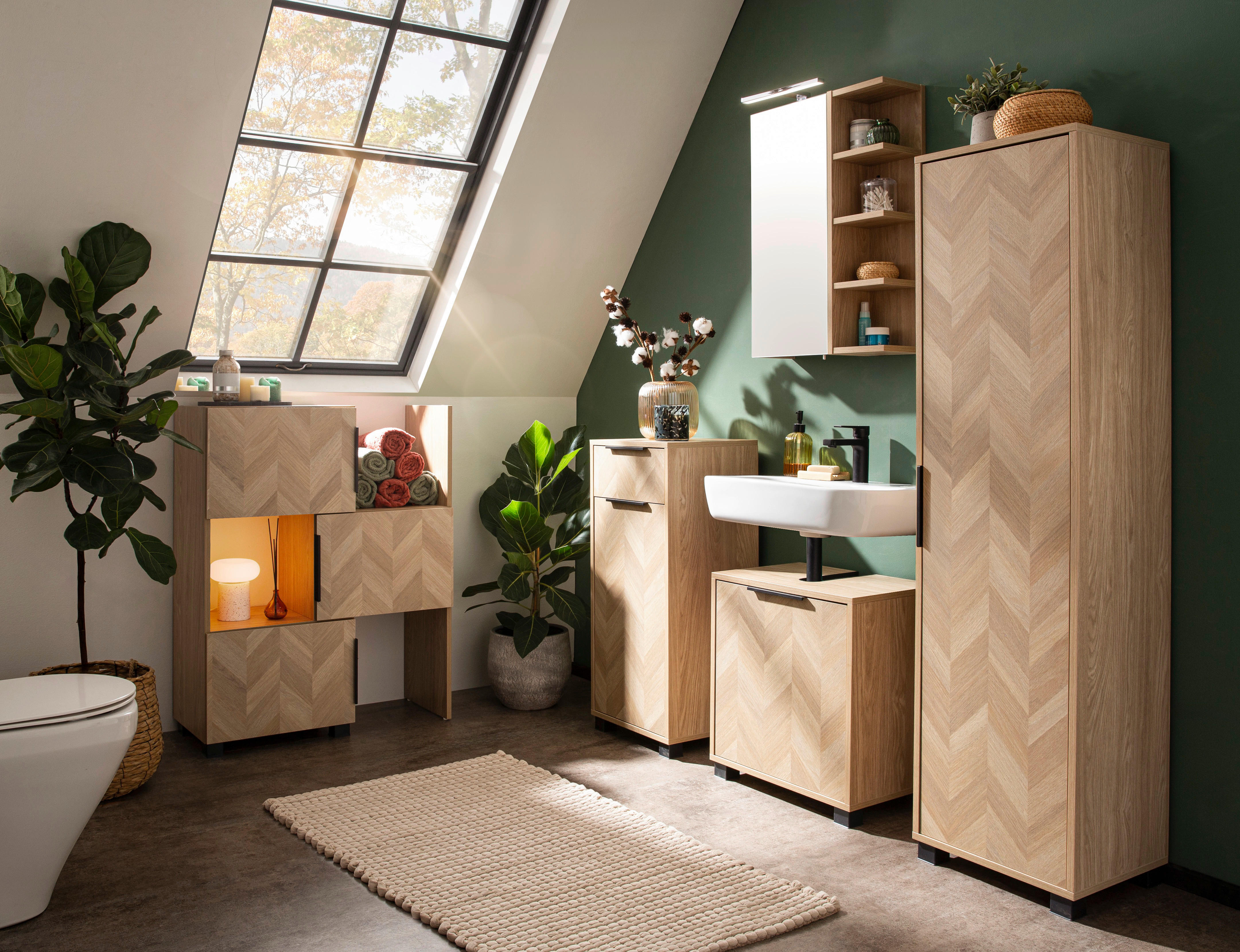 Thumbnail - Spiegelschrank Piazza Eiche Nachbildung B/H/T: ca. 49,7x74,8x16 cm