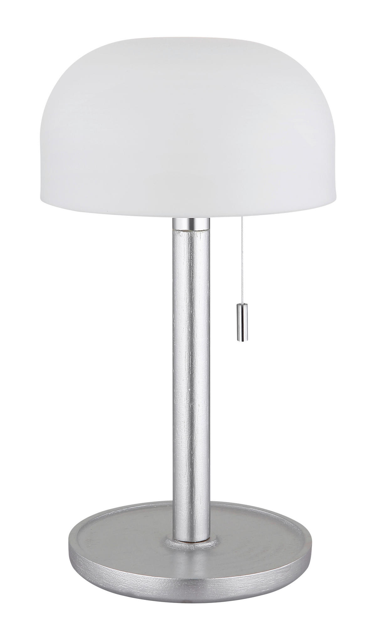 GLOBO LED-Tischleuchte NORMAN 21016N weiß Opal silber Bambus Kunststoff H/D: ca. 28x15 cm 1 Brennstellen NORMAN - weiß/Opal (15,00/28,00cm) - GLOBO