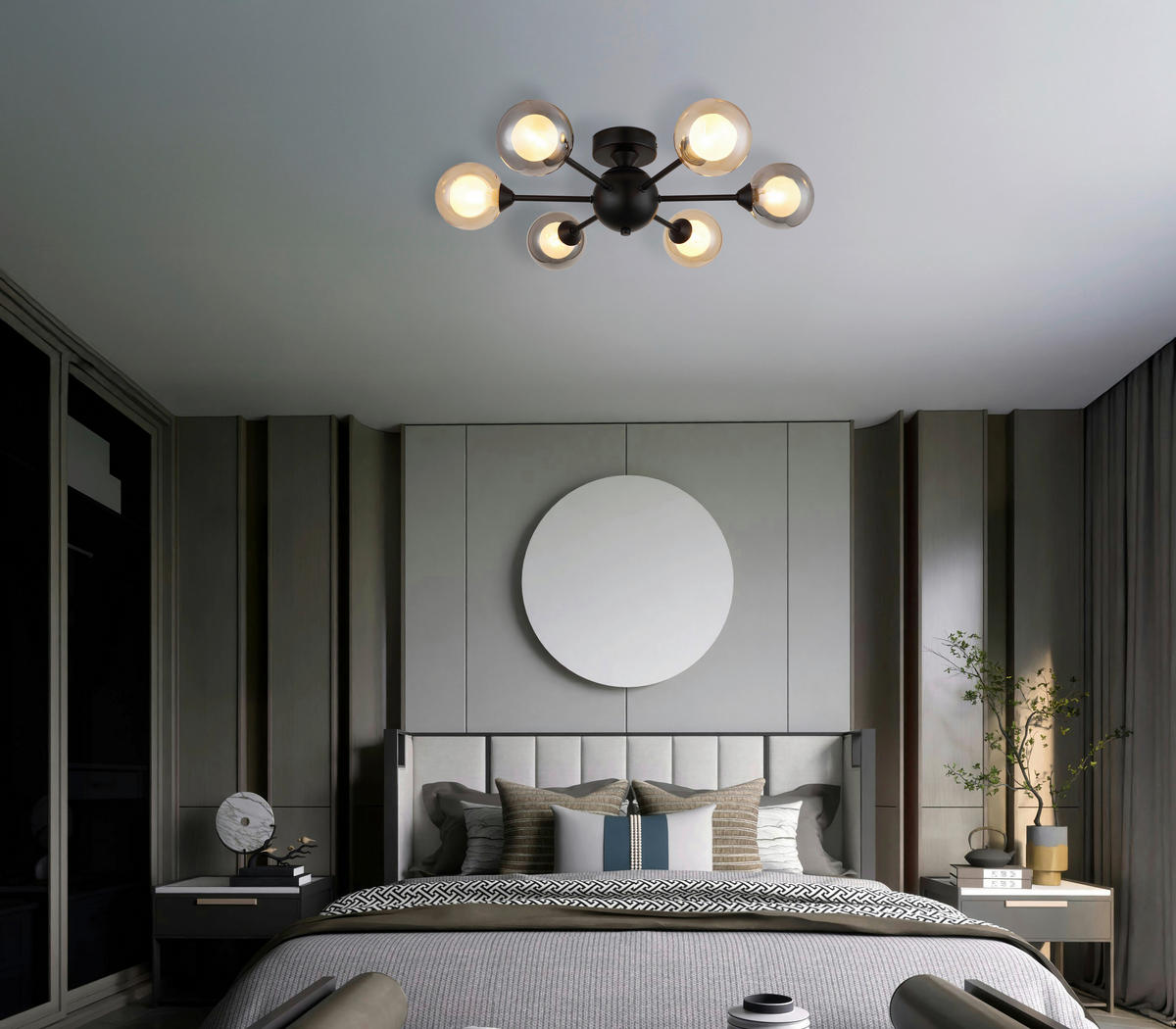 GLOBO Deckenventilator schwarz Rauch Metall B/H/L: ca. 45x21x45 cm Deckenleuchte-Roland - schwarz/Rauch (45,00/45,00/21,00cm) - GLOBO